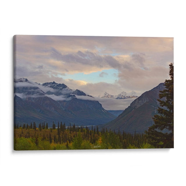 Cuadro decorativo - Atardecer Glaciar View, Omar Montero 135x90 Canvas Lab Botánica, Paisajes, Naturaleza, Animales y naturaleza, Árboles, Bosques