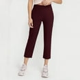 thumbnail image 6 of Kaemgyyd Women's Work Pants Casual High Waisted Button Business Cropped Trousers Comfy Straight Leg Lounge Panst with Pockets, 6 of 7