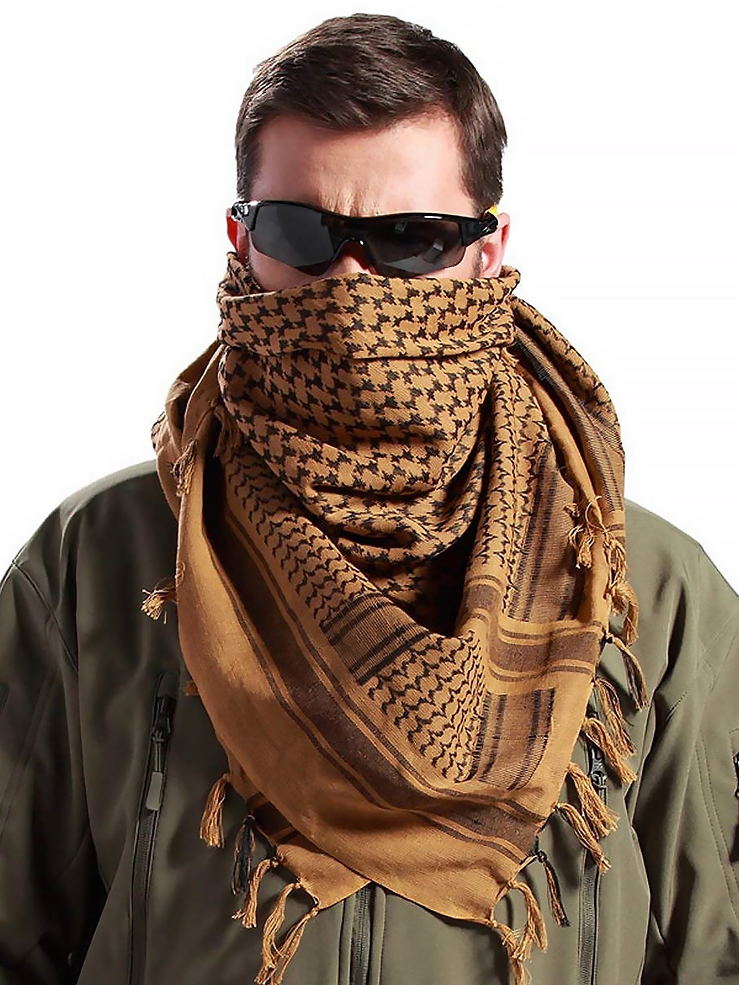 MiaoMa 100% Cotone Military shemagh Tactical Desert Keffiyeh Scarf Wrap 