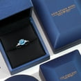 thumbnail image 5 of Gem Stone King 14K White Gold Swiss Blue Topaz and White Moissanite Engagement Ring for Women | 1.40 Cttw | Round 6.5MM | Gemstone November Birthstone | Size 7, 5 of 6