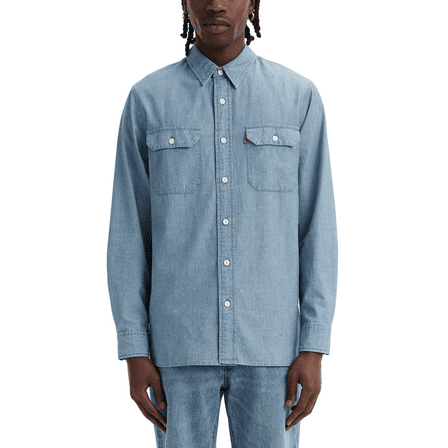 Men's Levi's Worker Relaxed Fit Long Sleeve Button-Down Shirt - (Light Blue Denim, Small)