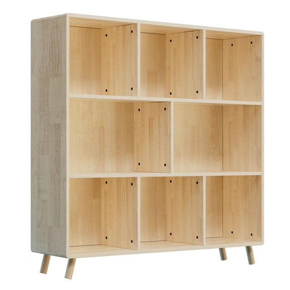 JERFIT 8-Cube Storage Shelf, 44 Inch Tall Wood Organizer Bookcase with Fixed Shelves for Living Room, Bedroom, Home Office, Entryway