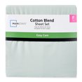 thumbnail image 4 of (2 pack) Mainstays 4-Piece 300 Thread Count Soft Sea Cotton Blend Percale Bed Sheet Set, Full, 4 of 10