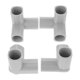 thumbnail image 2 of FELTECHELECTR 4 conectores de tubería de 3 vías - Codos de esquina de PVC, adaptadores de esquina de PVC para mejoras del hogar, color gris claro, 2 of 5