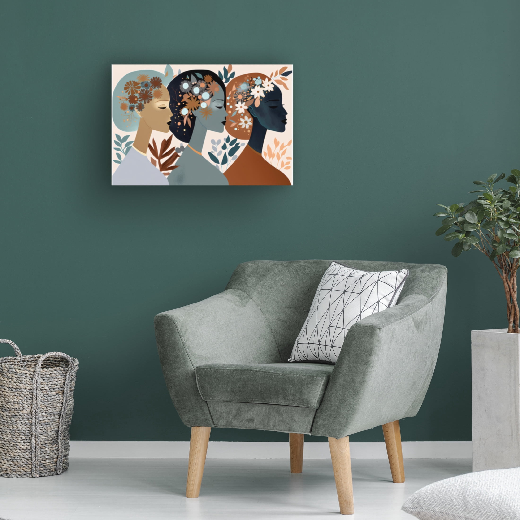 Canvas Wall Art - Ray Heere 'Mid Century Diversity Portraits 11' Wall Art for Living Room, Bedroom, or Office Décor by Trademark Fine Art - 24 x 16 Inches