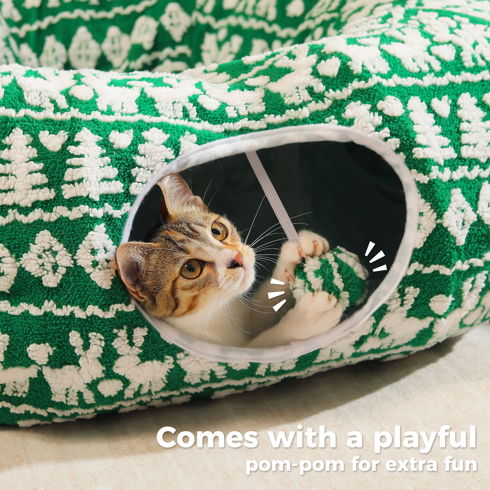 PAWZ Road 34" Cat Tunnel with Plush Ball and Resting Mat photo 4