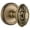 Vintage Brass, variant on Grandeur Grande Victorian Door Knob with Georgetown Plate
