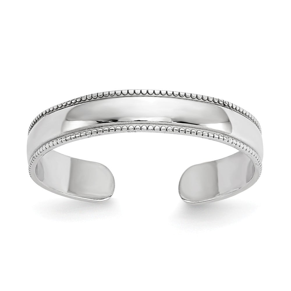 14k White Gold Polished Toe Ring - .7 Grams