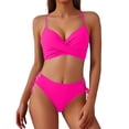thumbnail image 3 of Womens Bathing Suits Tankinis Plus Size Womens Cheeky Bikini Sets Ruched Two Piece Swimsuit Drawstring Mid Waisted Bathing Suit Summer Swim Suits M, 3 of 7