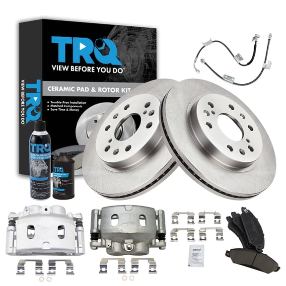 TRQ Front Brake Pad & Rotor Kit Ceramic Fits 2005 Chevrolet Silverado 1500 GMC Sierra 1500