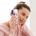 thumbnail image 5 of For Moto G Power 2022 Marble Patterned Case with Card Holder, Back Folio Kickstand PU Leather + Soft Crystal Bumper Edge, Magnetic Clasp Back Cover For Moto G Power 2022,Darkpurple, 5 of 6