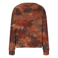 thumbnail image 3 of WRKEKC Maple Leaf Print French Wool Plush Jacket Button Front Fall Winter Soft Coat with Pockets for Coffee Run and Seasonal Style Coffee S, 3 of 4