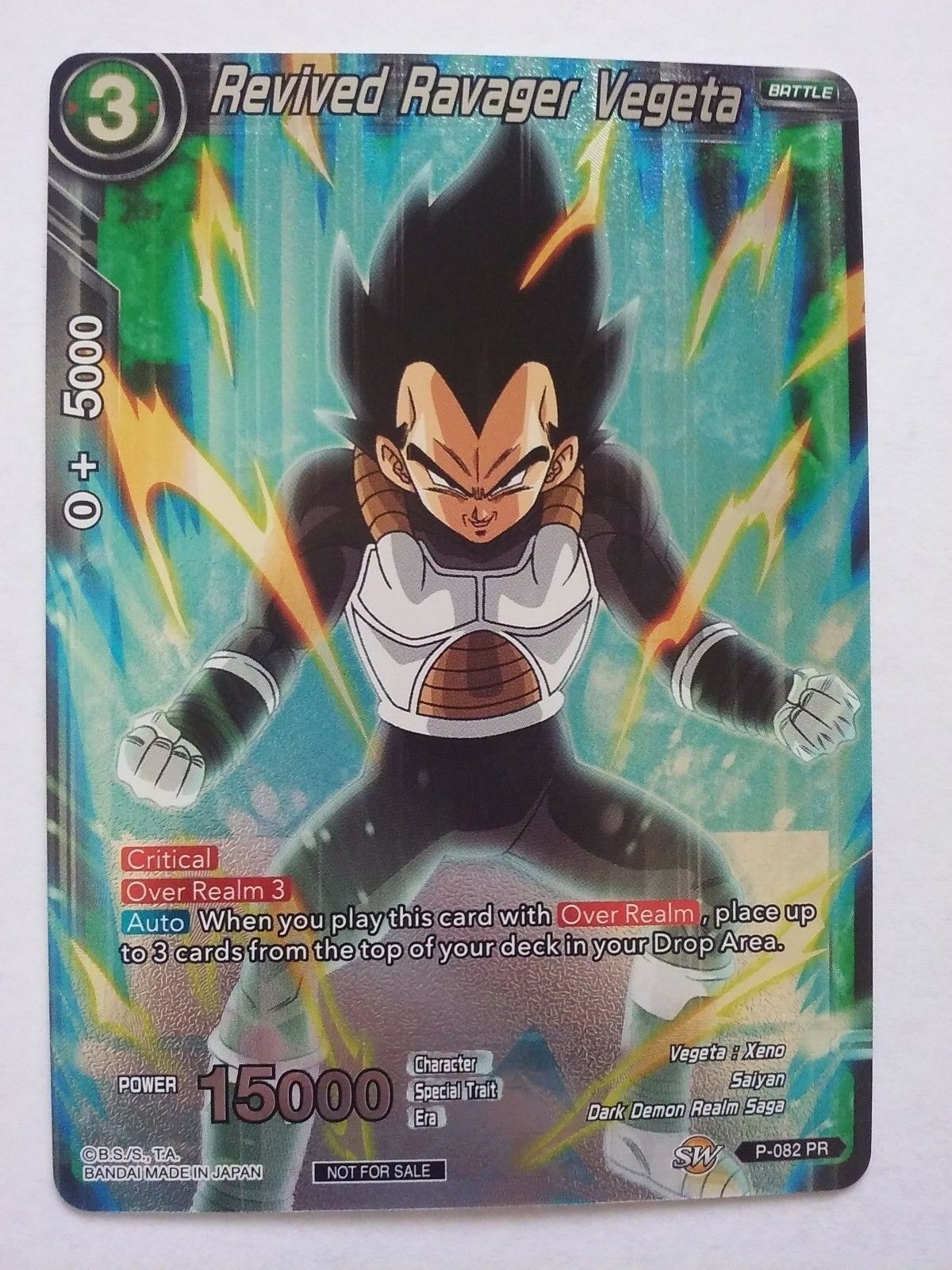 Dragon Ball Super Card Vegeta Furious Awakening Holo Leader Card P 163 PR Mint