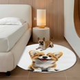 thumbnail image 2 of Watercolor Cute Puppy Round Area&nbsp;Rug 3ft Modern Cartoon Animal Non-Slip&nbsp;Washable Circle Rugs Soft Felt Indoor Floor Mat for Bedroom Kitchen Living Room Bathroom, 2 of 9