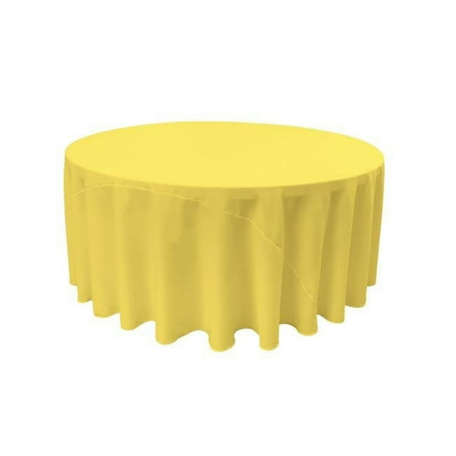 TCpop132R-YellowLgtP99 LA Linen Nappe en Popeline de Polyester, Jaune Clair - 132 Po. Rond