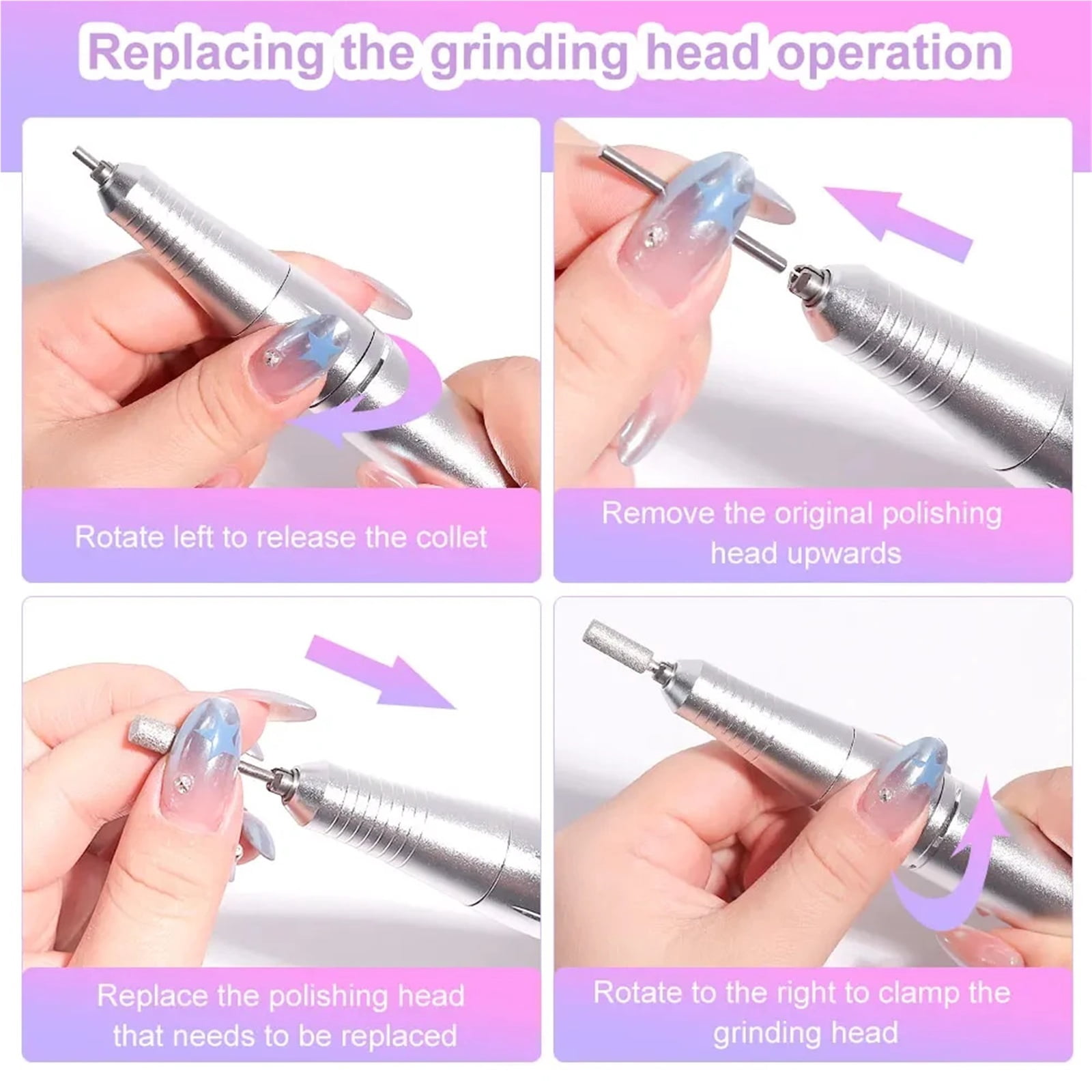 45000RPM Electric Nail Drill Machine Professional Nail Drills for Gel Nails Polish Low Noise Rechargeable  Portable Nail File
