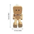 thumbnail image 2 of Wooden Man, Rocking Legs T-Head Robot Car Pendant for Car Dashboard, Handmade Shak Feet Woodens Doll, Funny Cars Ornaments Wood Desktop Decor, Car Dashboard Accessories with One Clip B, 2 of 7