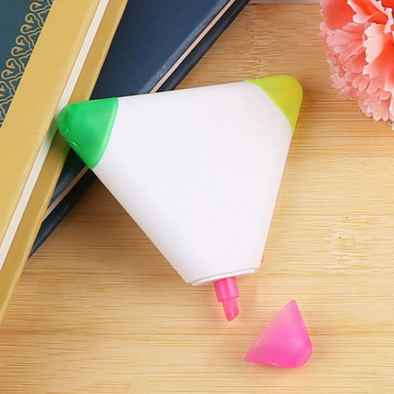 ElectroGlide Triangular Neon Highlighter Markers - Pack of 6 Pens
