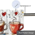 thumbnail image 5 of Coffee Valance Curtain for Kitchen Coffee Theme Tea Cup Love Heart Window Valance for Living Room Bedroom, Kitchen Valance Rod Pocket Window Decor Curtain 54 by 18 in, 2 Panel, 5 of 6