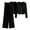Black, variant on 3 Pcs/Set Women Suit Vest Coat Pants Set Knitted V Neck Single-breasted Waistcoat Elastic Waist Wide Leg Long Trousers Set Formal Commuting Outfit