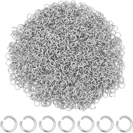 2000Pcs Stainless Steel Open Jump Rings 4mm Tiny Metal Rings Round Ring Connectors