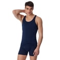 thumbnail image 2 of SCHIESSER Camiseta de hombre - Sport Jacket, sin mangas, Original Rib, liso Azul M (Medium), 2 of 3