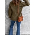 thumbnail image 7 of Asyoly Women Turtleneck Sweaters Long Sleeve Solid Color Chunky  Knit Pullover Casual Comfy Oversized Jumper Keep Warm Tops, 7 of 7