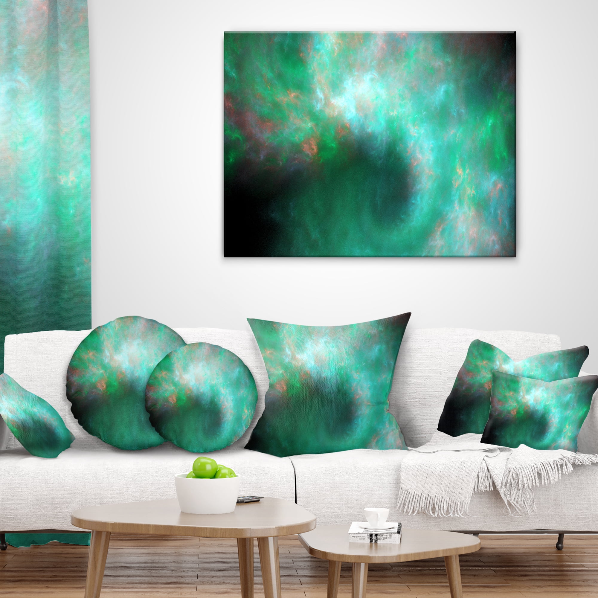 Designart Perfect Clear Blue Starry Sky - Abstract Throw Pillow - 12x20