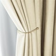 thumbnail image 6 of Voguele Blackout Curtain Energy Efficient Drapes Thermal Insulated Privacy UV Protection Window Panel Velvet Rod Pocket Beige W:39"x H:55"/ 100cm*140cm, 6 of 8