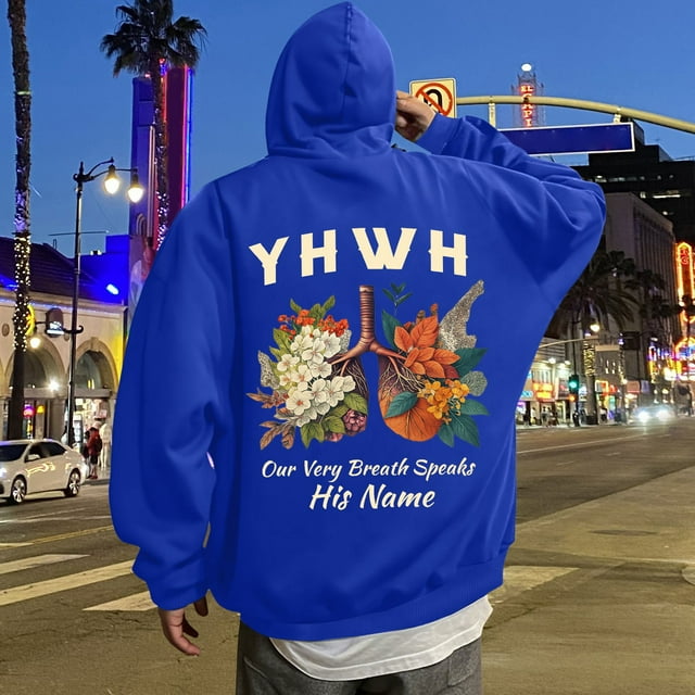 MHFRRA Sudadera con Capucha y Estampado Gráfico, Informal, Suave y Cómoda, para Uso Diario Azul
