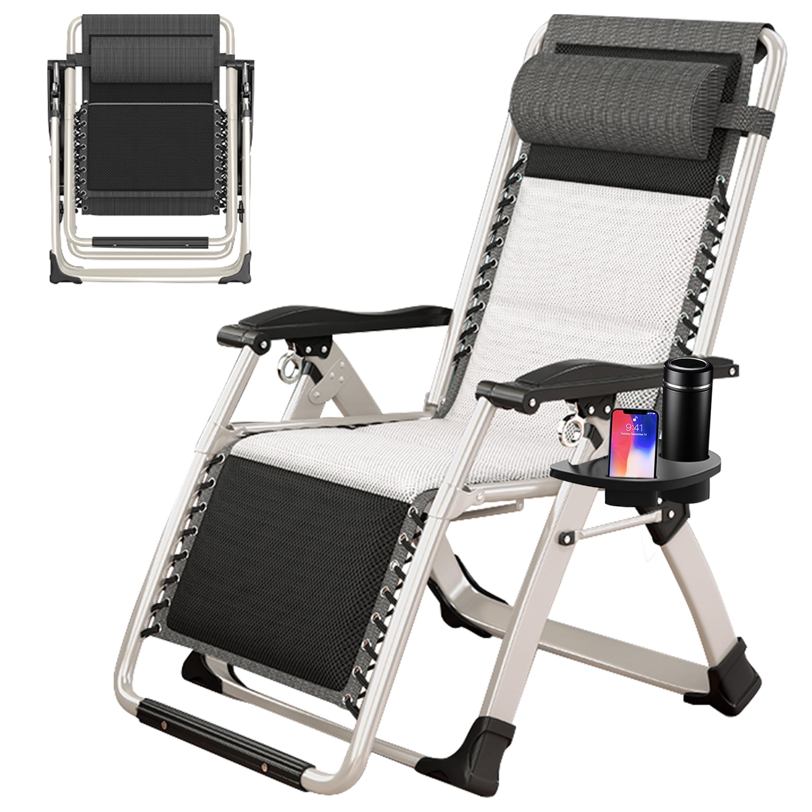 MOPHOTO Zero Gravity Chair, Oversize Lounge Chair Patio Folding
