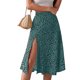 thumbnail image 1 of Falda de mujer, falda con estampado floral, falda de viaje dividida, falda de verano, salida de alta intensidad, 1 of 6