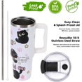 thumbnail image 4 of Gifts for Halloween, Happy Halloween Tumbler with Lid, 20 oz Pumpkin Printed Insulated Stainless Steel Travel Mug Cute Cup Gifts For Kids, Men, Women, Friends, Coworkers, 4 of 5