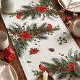 thumbnail image 3 of Sm:)e Jesus Nativity, Poinsettia Cross Christmas Table Runner , 13 x 72 Inch Beige Farmhouse Table Decor, Universal for Indoor Outdoor Kitchen, Home & Party Decoration, 3 of 7