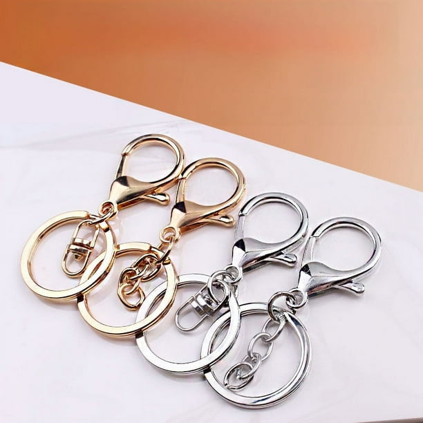 Llavero, anillo, cadena, colgante de metal, accesorios, cierre de langosta, accesorios de joyería para bricolaje que conservan el color
