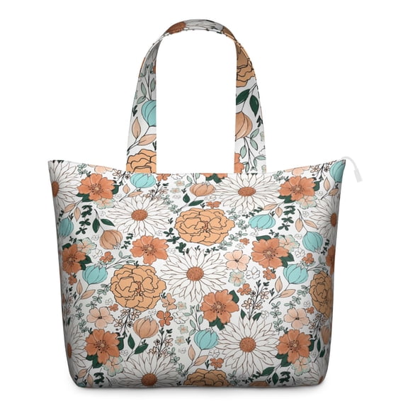 Flower Women's Large Weekend Travel Bag Moving Canvas Handbag Thick Double Layer Beach Weekend Travel Unisex Hospital Maternity Delivery with Toiletry Waterproof