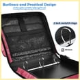 thumbnail image 4 of Zipper Binder with Shoulder Strap 2 inch 3 Ring Waterproof File Folder Organizer Bag 500 Sheet Seamless Pattern with Pink Rose, 4 of 8