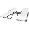 thumbnail image 1 of vidaXL Sun Loungers 2 pcs with Table Poly Rattan Black, 1 of 11