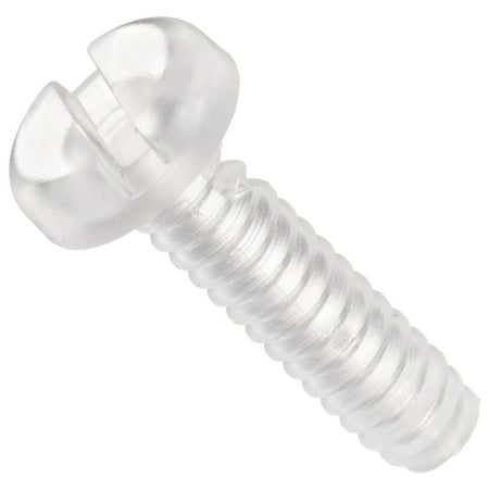 

Polycarbonate Pan Head Machine Screw Slotted Drive #6-32 Thread Size 1/4 Length Fully Threaded USA Made (Pack of 25)