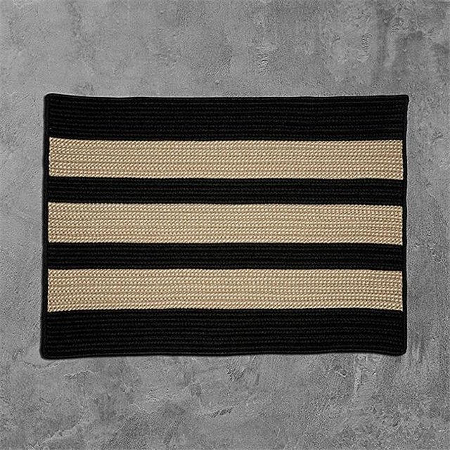 Colonial Mills Rug BT19R048X048S 4 x 4 ft. Boat House Square Braided Rug Black
