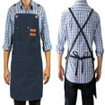 thumbnail image 4 of Shop Aprons for Bartender Hairstylist Gardening Work, Cross Back Strap Adjustable for Men Women Baking Grilling Apron with 3 Pockets, 4 of 11