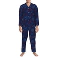 thumbnail image 3 of Naloa Firework Men’s Pajamas Set - Long Sleeve Button Down Sleep Shirt and Pajama Bottoms Sleepwear Set-X-Large, 3 of 7