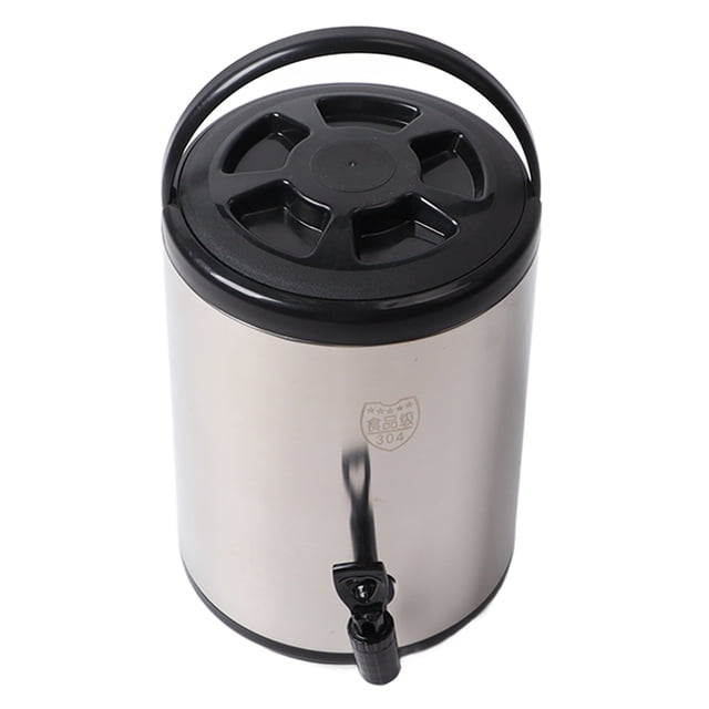Dispensador De Bebidas Con Aislamiento De Acero Inoxidable, Dispensador De Bebidas Frías Y Calientes, Doble Capa, Negro, Gran Durabilidad Para Tiendas De Bebidas Para Escuelas