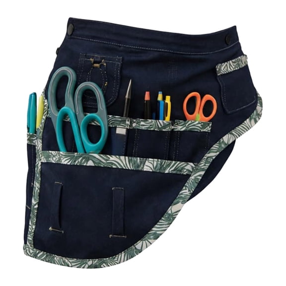 Versatile Work & Craft Organizer Apron - Multi-Pocket Tool Apron for Gardening, Sewing, DIY, Kitchen (Denim Blue)