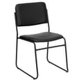 thumbnail image 3 of BizChair 500 lb. Capacity High Density Black Vinyl Stacking Chair with Sled Base, 3 of 11