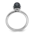 thumbnail image 2 of Stackable Expressions Sterling Silver Black Freshwater Cultured Pearl Ring, 2 of 9