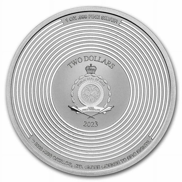 50体限定KING＆Queen 2023 Niue 1 oz Silver $2 KISS 50th Anniversary BU - Walmart.com