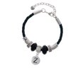 thumbnail image 2 of Delight Jewelry Silvertone Capital Letter - Z - Pebble Disc - Granddaughter Celtic Knot Leather Bead Bracelet, 7"+2" Extender, 2 of 4