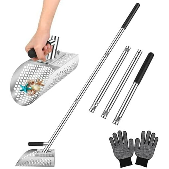 Long Handle Metal Detecting Sand Scoop with Stainless Steel Handle,  for Underwater Treasure Hunting