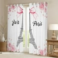 thumbnail image 2 of Homewish Paris Black Out Curtains,Eiffel Tower Curtains Pack of 2 (42x63 Each),Pink White Bedroom Curtains For Girls Kids,Microfiber Bedroom Decor, 2 of 6